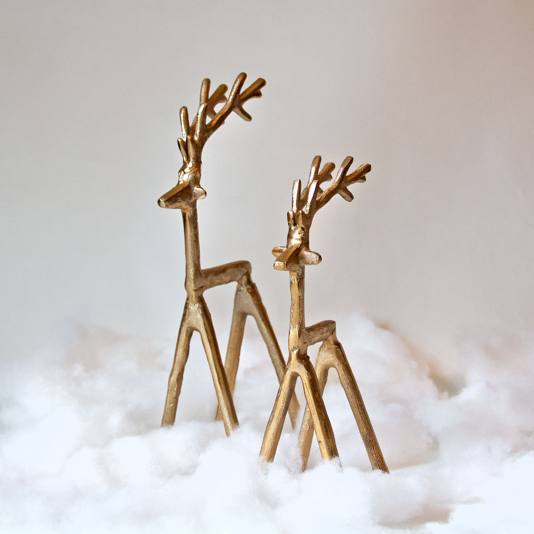 Gold Metal Reindeer Figurine