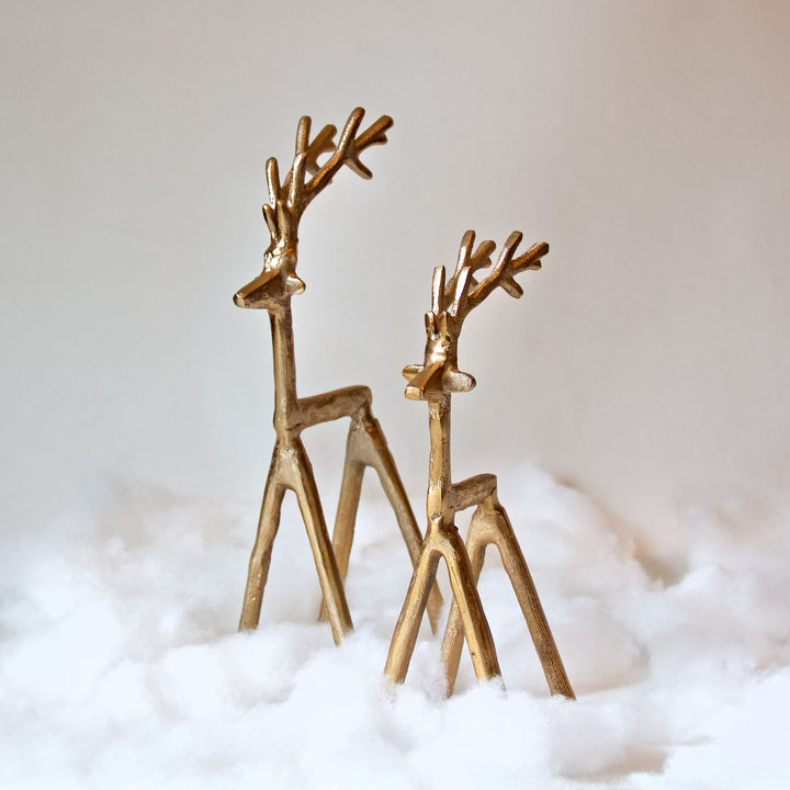 Gold Metal Reindeer Figurine