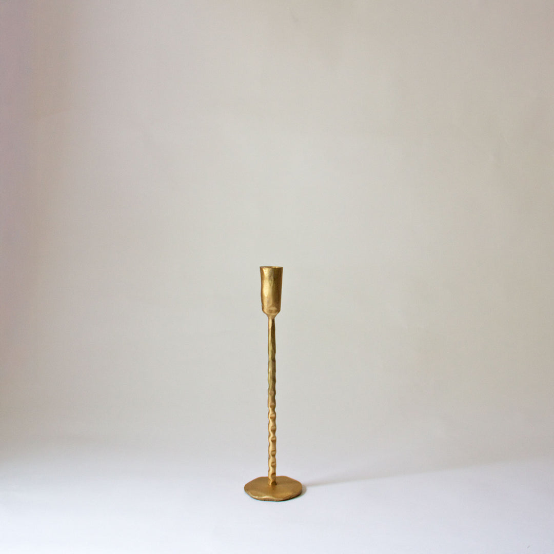 Hammered Golden Taper Candleholder