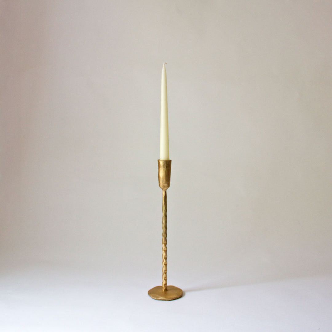 Hammered Golden Taper Candleholder