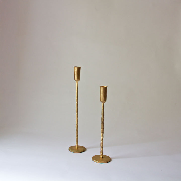 Hammered Golden Taper Candleholder