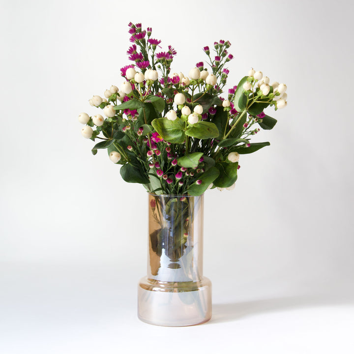 Iridescent Glass Vase - Amber
