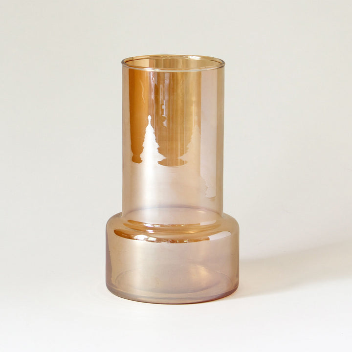 Iridescent Glass Vase - Amber