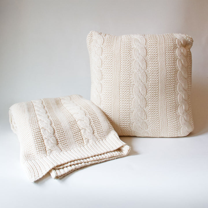 Ivory Cable Knit Pillow
