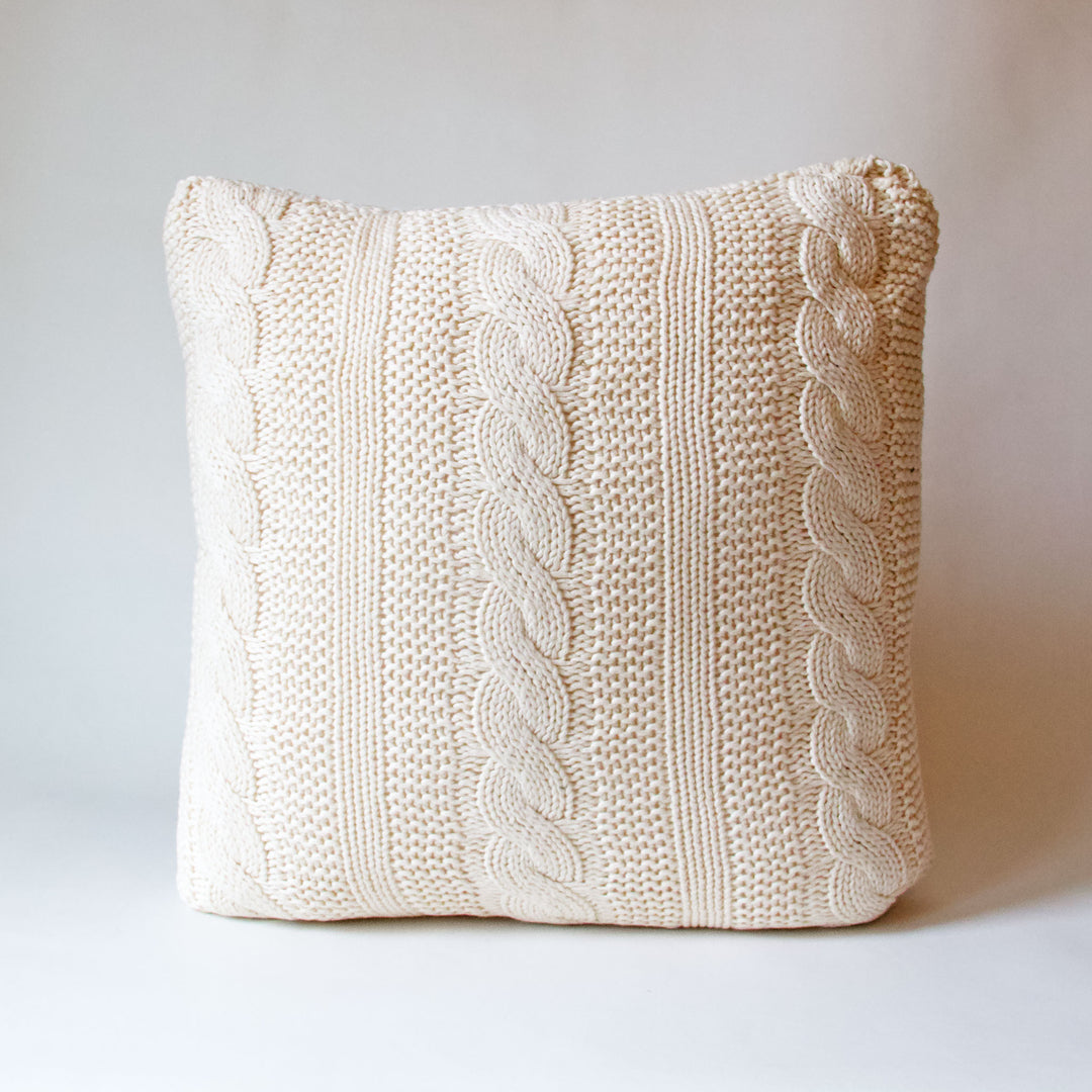 Ivory Cable Knit Pillow