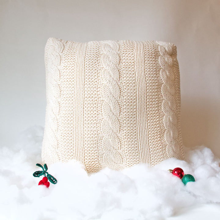 Ivory Cable Knit Pillow