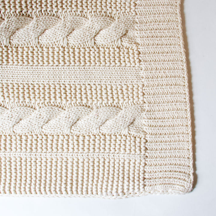 Ivory Cable Knit Throw