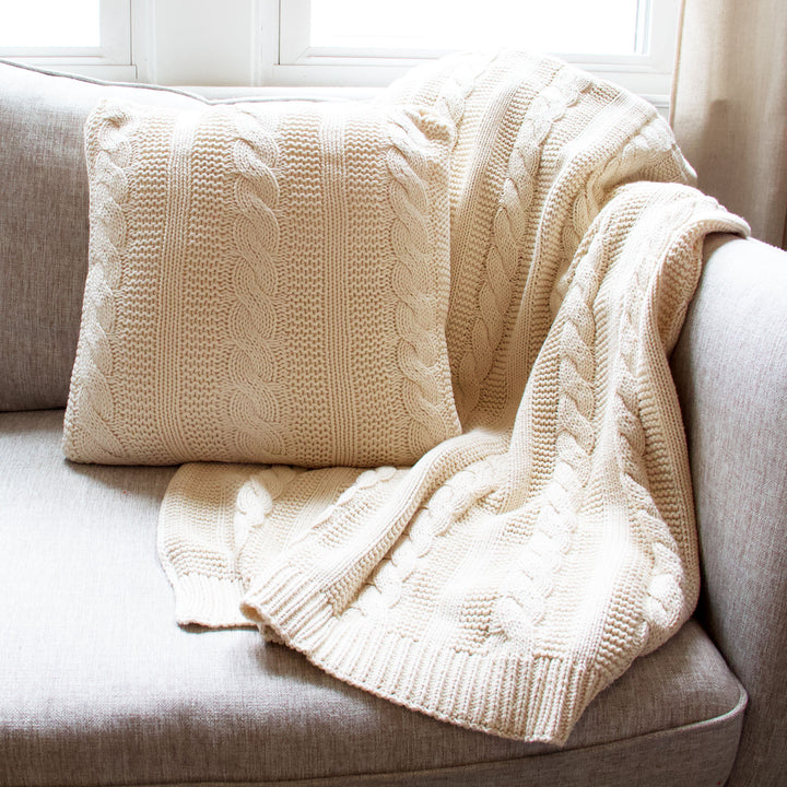 Ivory Cable Knit Pillow