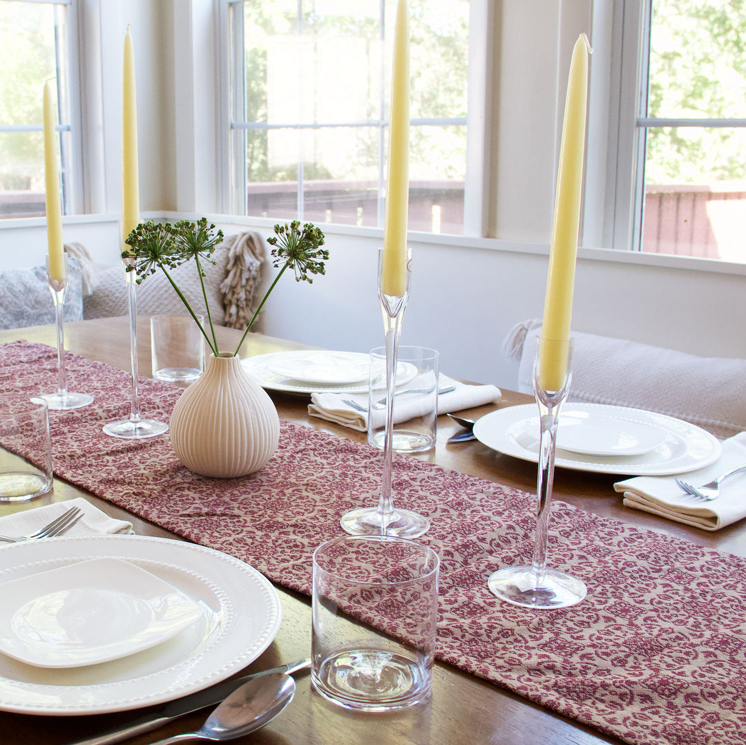 Jacquard Table Runner - Burgundy