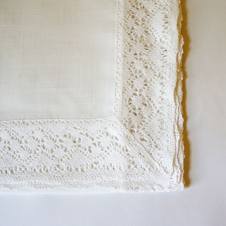 Lace Border Table Runner - White