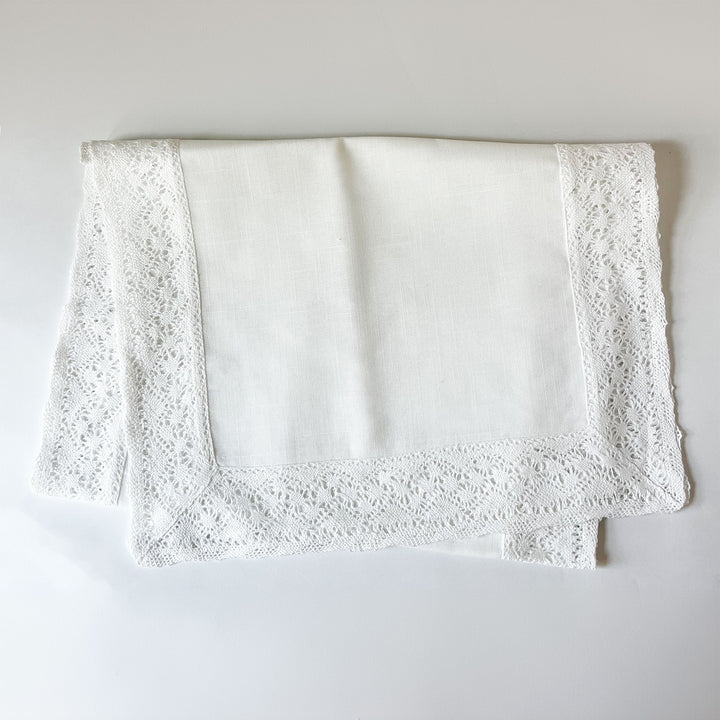 Lace Border Table Runner - White
