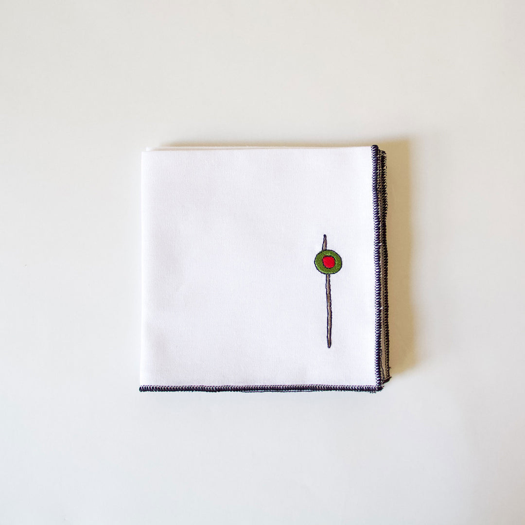 Martini Olive Cocktail Napkins, Set of 4