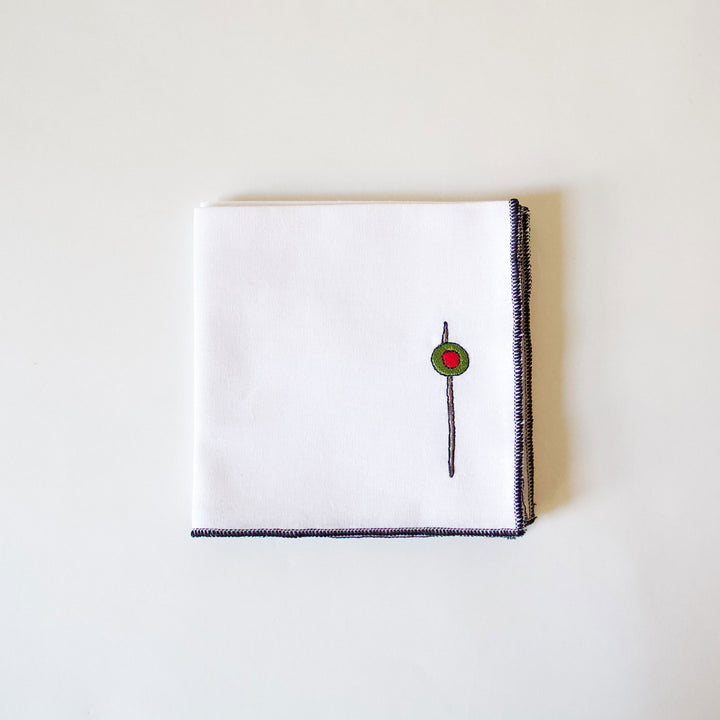 Martini Olive Cocktail Napkins, Set of 4