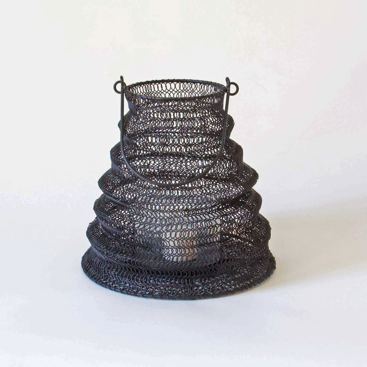 Mesh Metal Folding Lantern - Black