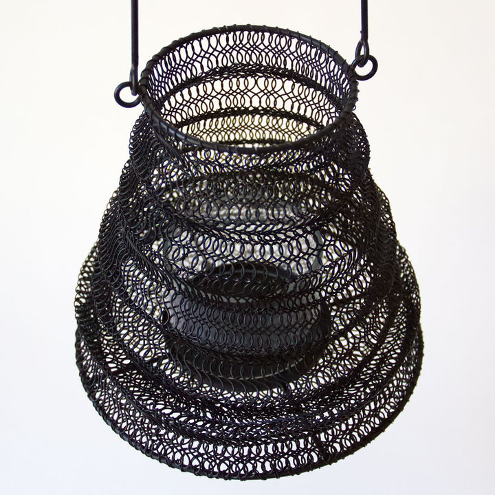 Mesh Metal Folding Lantern - Black