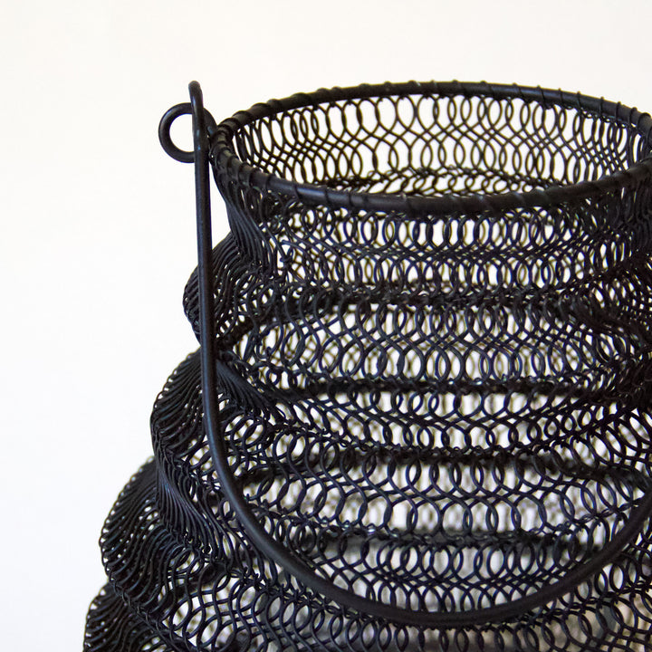 Mesh Metal Folding Lantern - Black