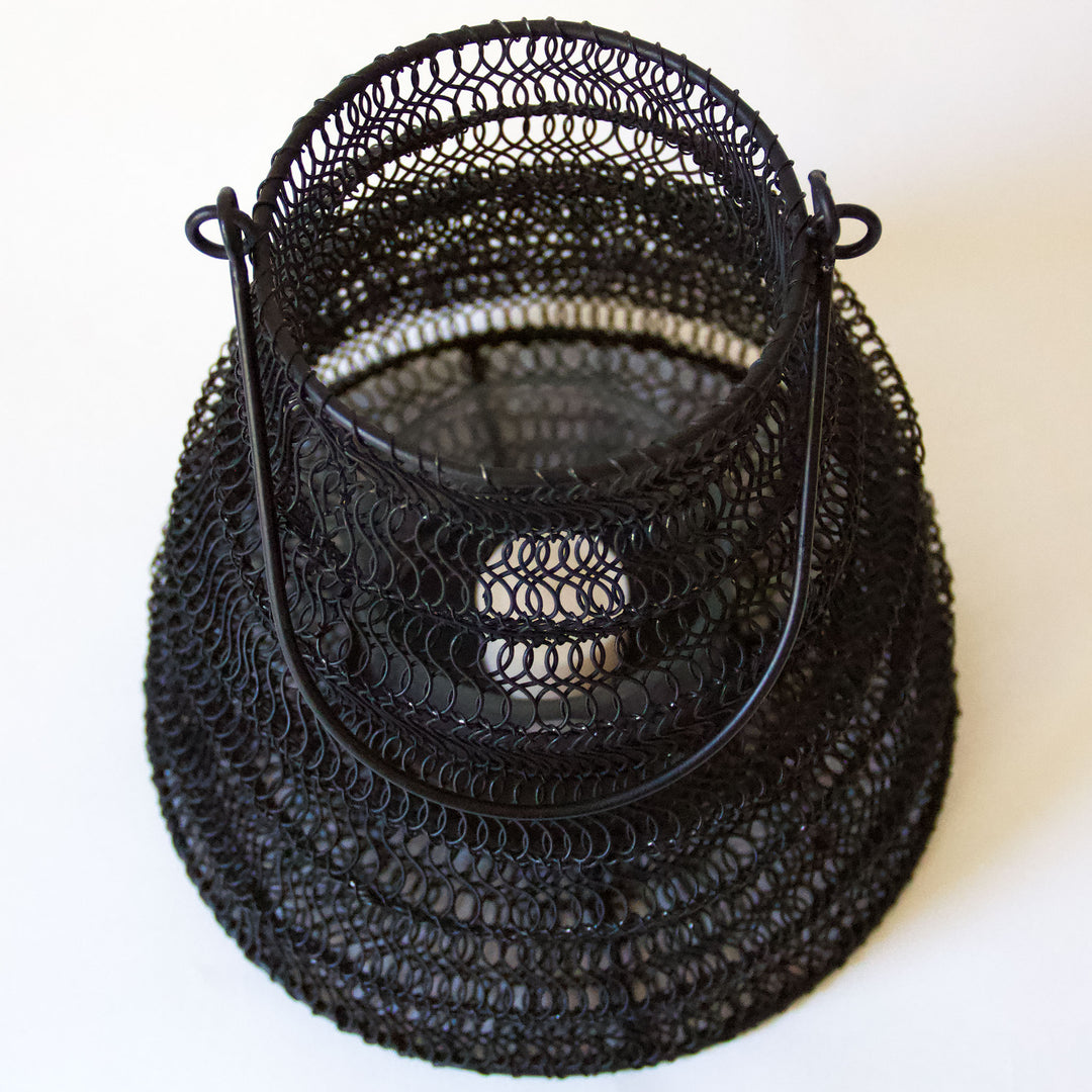 Mesh Metal Folding Lantern - Black