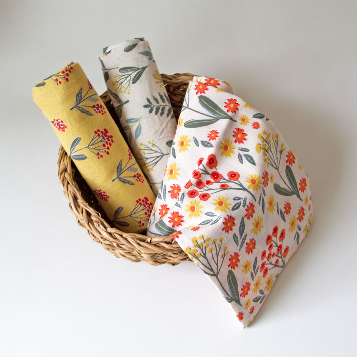 Mixed Floral Kitchen Towels, Set of 3