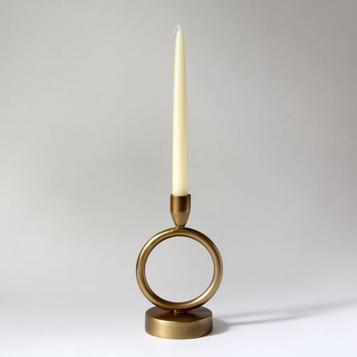 Modern Circle Brass Taper Candleholder