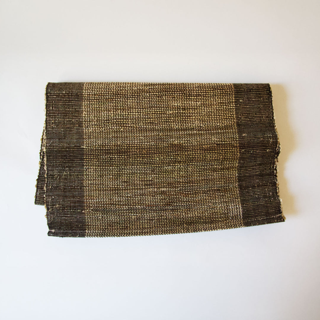 Natural Woven Table Runner - Black & Tan