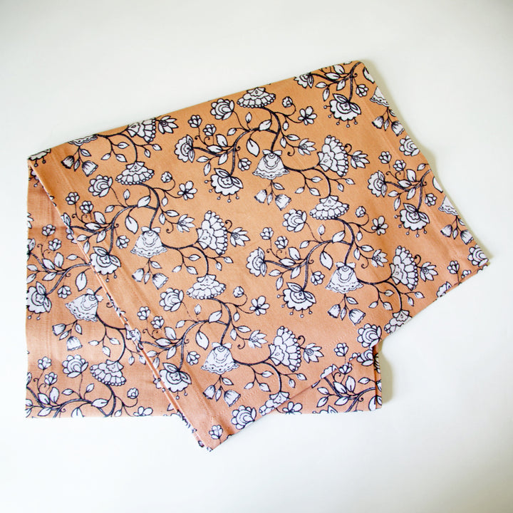 Peach Floral Table Runner