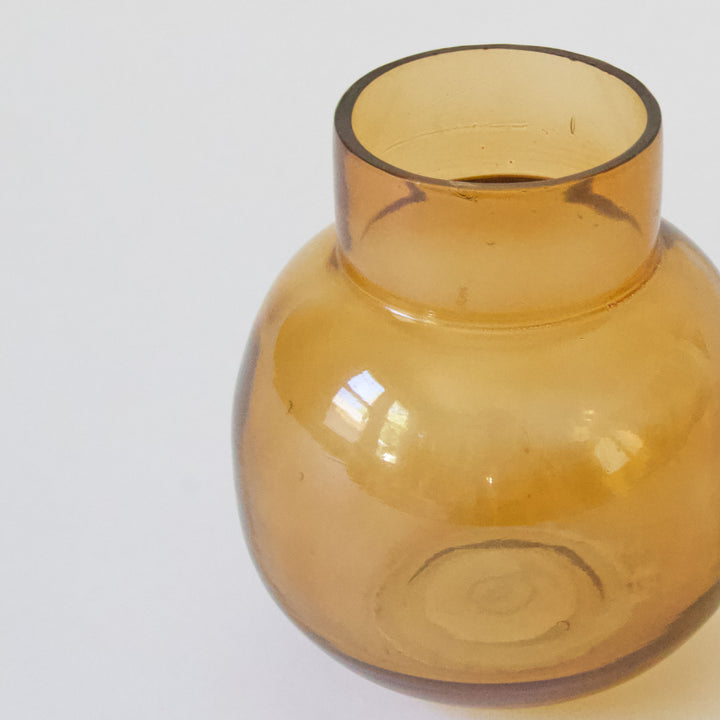 Petite Glass Bus Vase - Amber