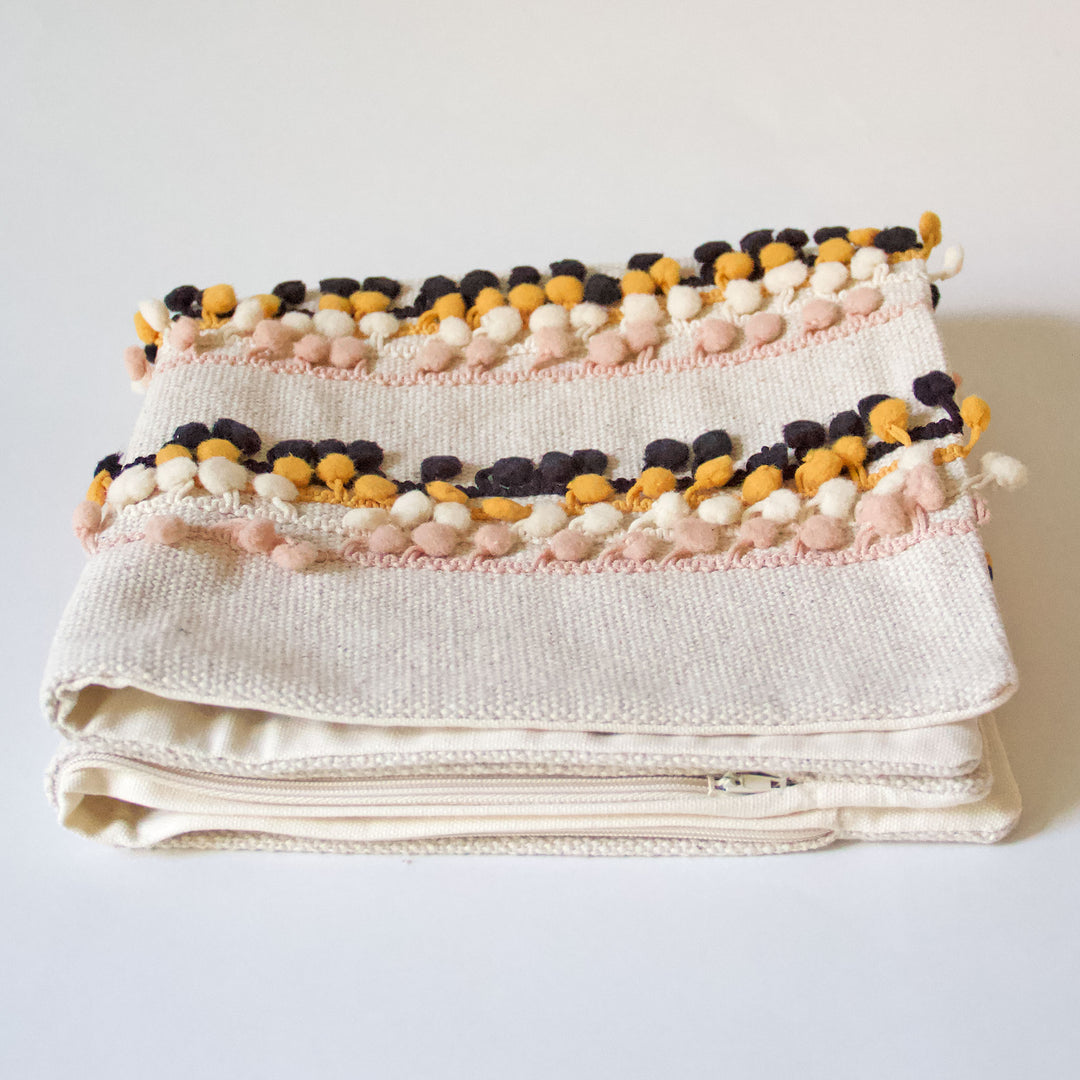 Pom Pom Cotton Pillow Cover
