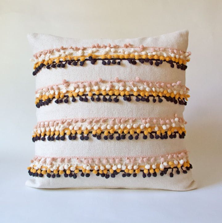 Pom Pom Cotton Pillow Cover