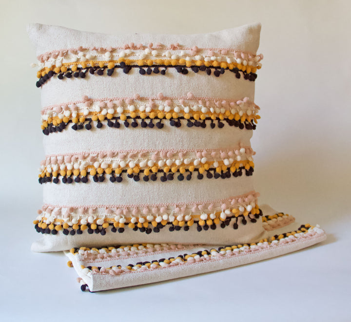 Pom Pom Cotton Pillow Cover