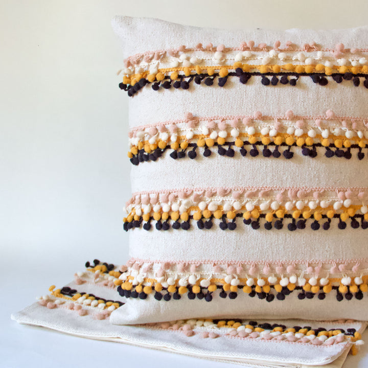 Pom Pom Cotton Pillow Cover