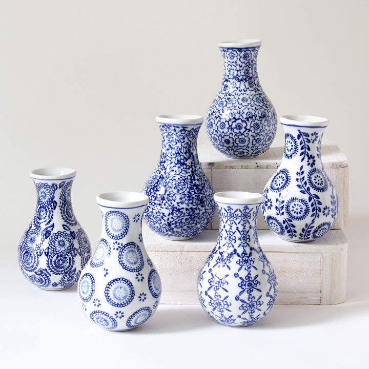Porcelain Bud Vase - Blue & White