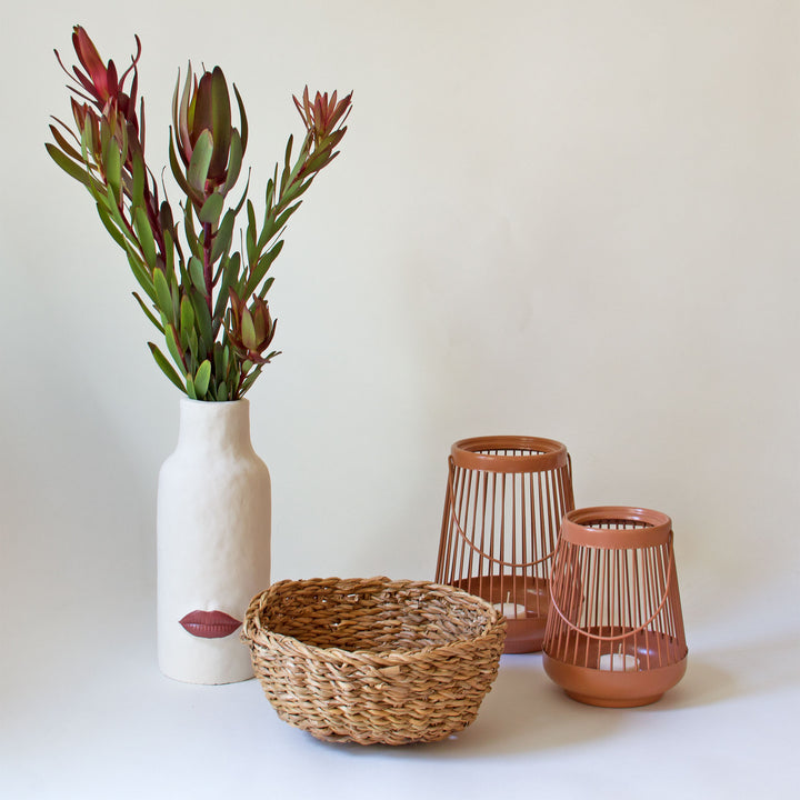 Spoke Metal Lantern - Brown