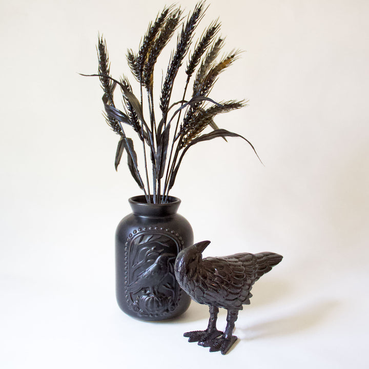 Raven Black Ceramic Vase