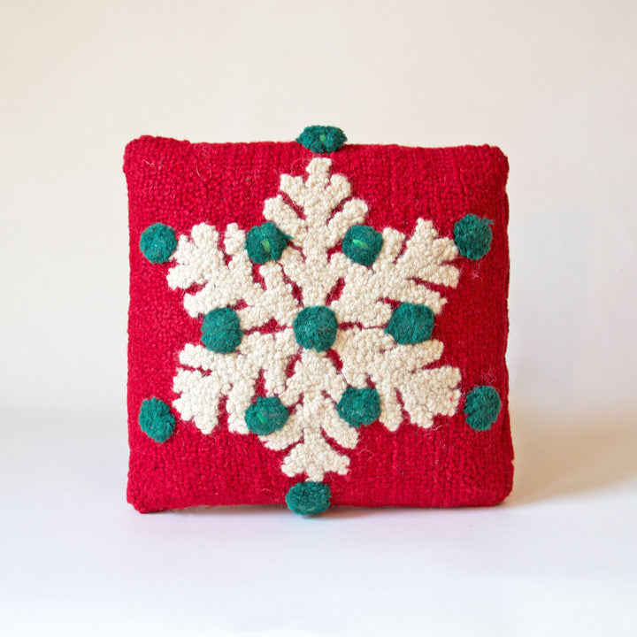 Red Snowflake Hook Pillow