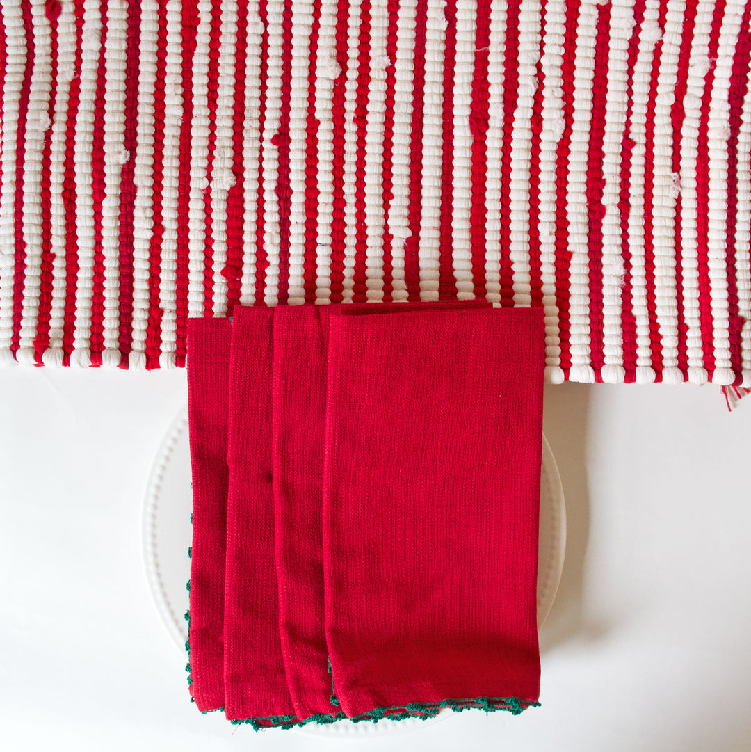 Table Setting Bundle - Candy Cane, Set for 4