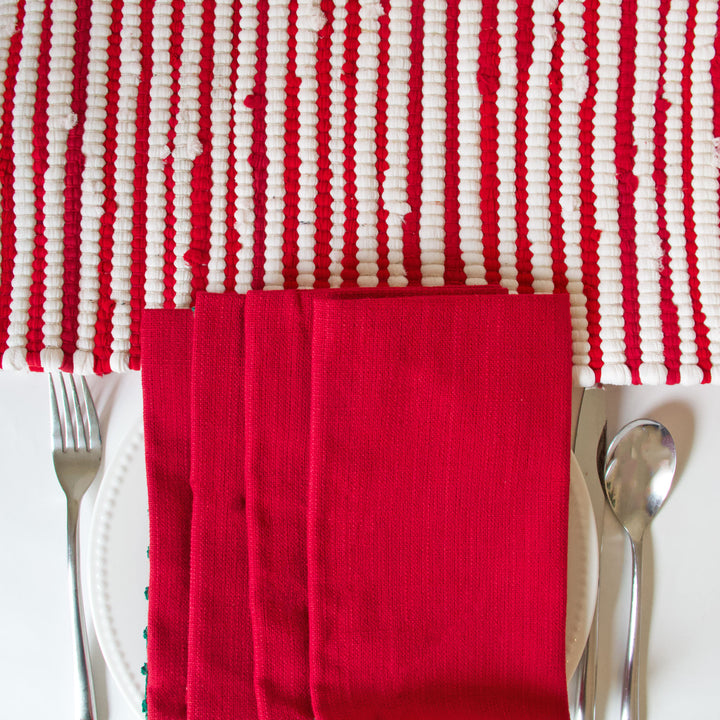 Table Setting Bundle - Candy Cane, Set for 4