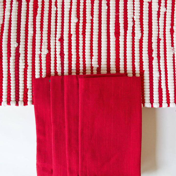 Table Setting Bundle - Candy Cane, Set for 4