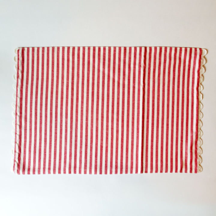 Red & White Striped Placemats, Set of 4