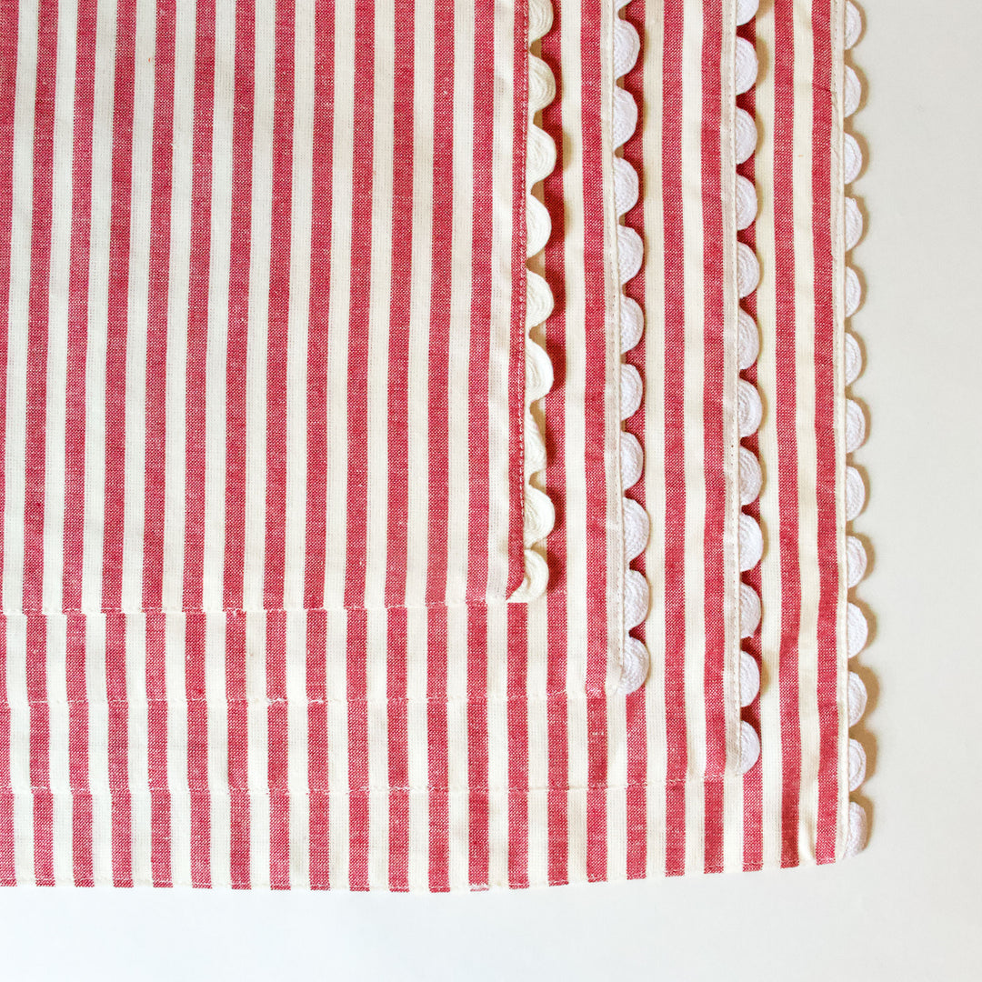 Red & White Striped Placemats, Set of 4