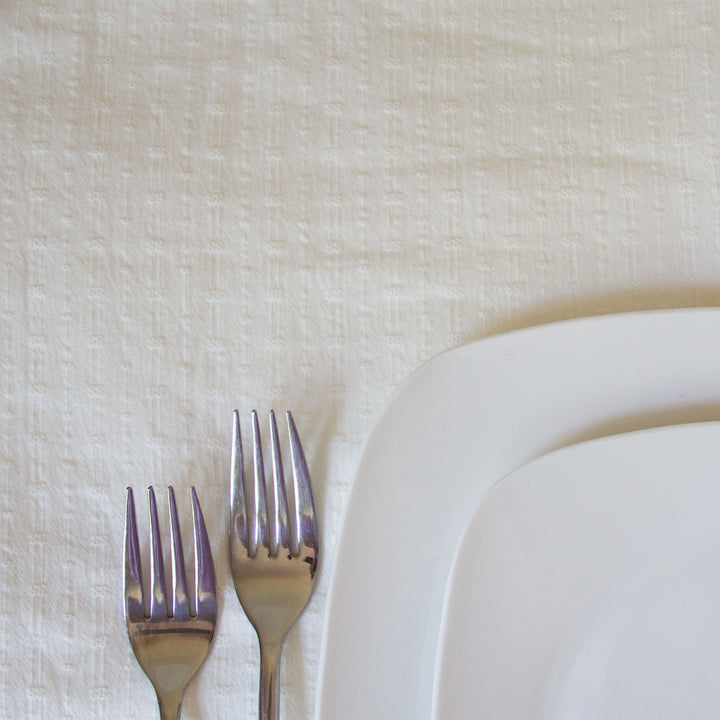 Ruffled Tablecloth - White