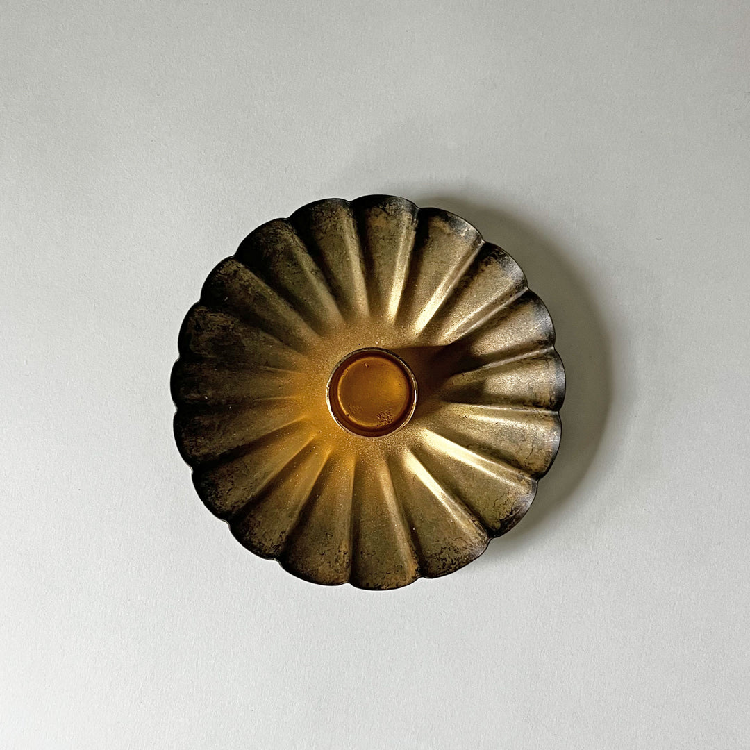 Scalloped Brass Taper Candleholder