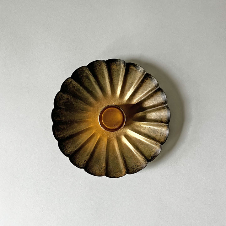 Scalloped Brass Taper Candleholder