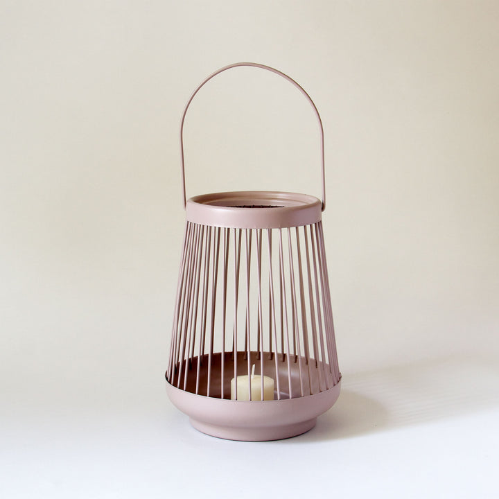 Spoke Metal Lantern - Taupe
