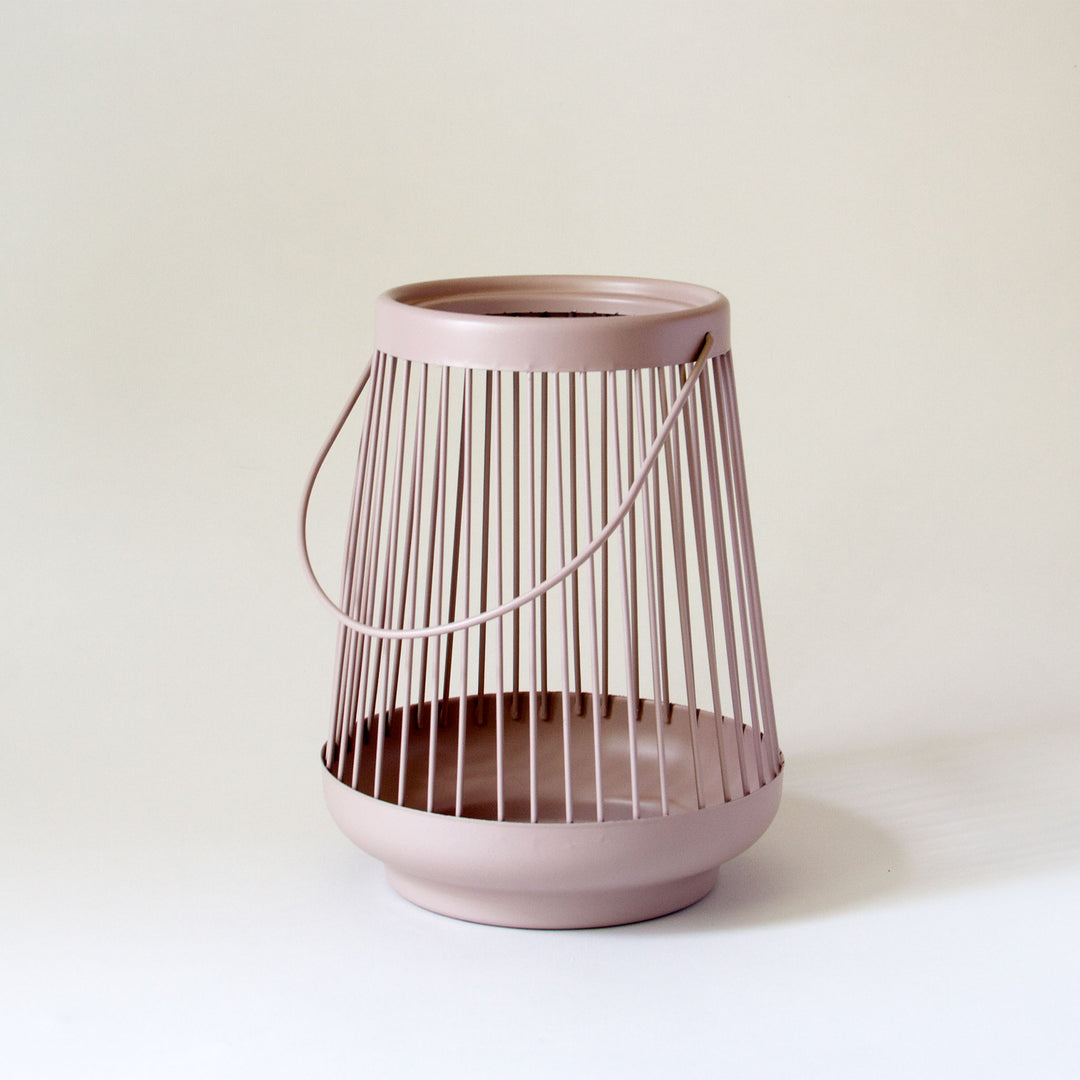 Spoke Metal Lantern - Taupe