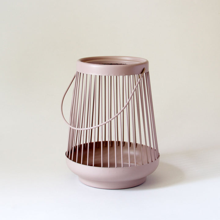 Spoke Metal Lantern - Taupe