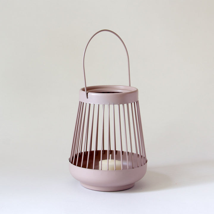 Spoke Metal Lantern - Taupe