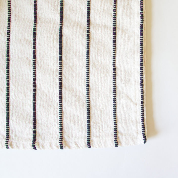 Striped Cotton Table Runner - White & Black
