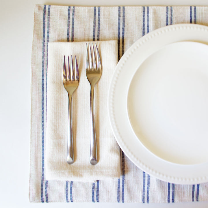 Striped Placemats - Blue, Set of 4
