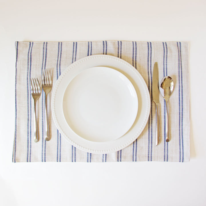 Striped Placemats - Blue, Set of 4