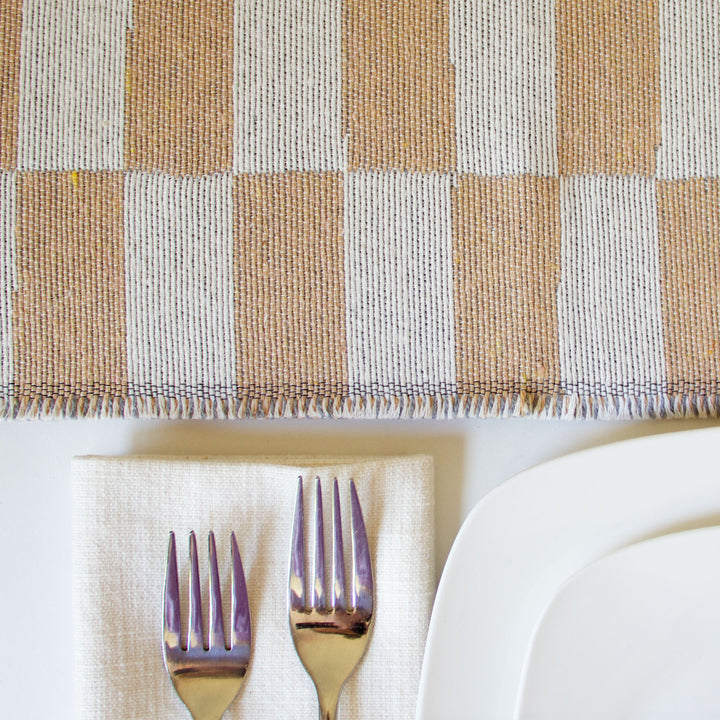 Striped Table Runner - Tan